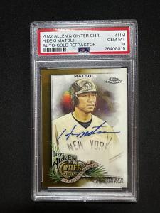 2022 Topps Allen Ginter Hideki Matsui Gold Refractor Auto