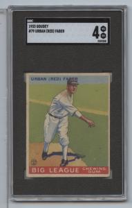 1933 Goudey Urban Faber #79 SGC 4 Card