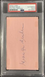 George Sisler Autographed PSA Authentic Index Card