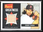 Johnny Damon 2005 Bowman Heritage Bat Card