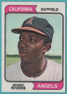 1974 Topps Mickey Rivers Angels Baseball Card