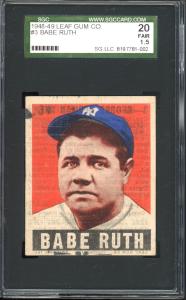 1948 Leaf Babe Ruth #3 Vintage Baseball Card