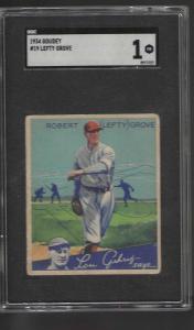 Lefty Grove 1934 Goudey SGC 1 Red Sox Card