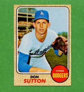1968 Topps Don Sutton HOF Dodgers Card