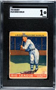 1933 Goudey Goose Goslin Baseball Card RC