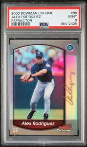 2000 Bowman Chrome Refractor #95 Alex Rodriguez PSA 9