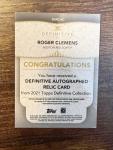 2021 Topps Definitive Roger Clemens Auto/Relic #DARC-RC