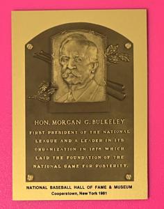 Morgan Bulkeley 1981 Hall of Fame Plaque Card