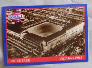 Shibe Park Stadium Baseball Card - Connie Mack