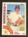 1984 Topps Ron Guidry All-Star Baseball Card #406