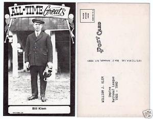 Bill Klem Hall of Fame Umpire Postcard