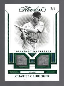 Charlie Gehringer 2023 Panini Flawless Dual Materials