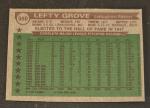1976 Topps Lefty Grove All-Time All-Stars Card
