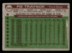 1976 Topps #343 Pie Traynor - Pittsburgh Pirates