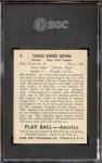 1939 Play Ball Red Ruffing Card SGC 7