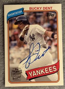 2015 Topps Archives Bucky Dent Autograph Card