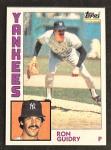1984 Topps Ron Guidry Yankees Baseball Card #110