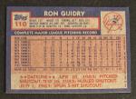 1984 Topps Ron Guidry Yankees Baseball Card #110