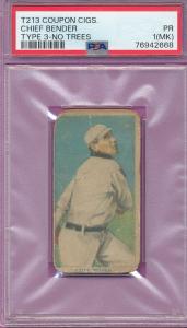 T213-3 Chief Bender HOF 1919 Coupon PSA 1