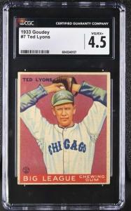 1933 Goudey Ted Lyons Rookie Sports Card