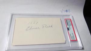 Elmer Flick Signed Index Card PSA Authenticated