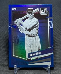 Sam Rice 2023 Panini Donruss Blue Holo Card