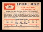 1960 Fleer #78 Lloyd Waner Baseball Card
