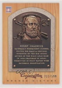2012 Panini Cooperstown Henry Chadwick Bronze Card
