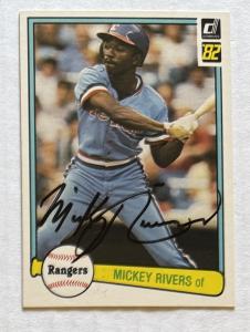 Mickey Rivers 1982 Donruss Autographed Card