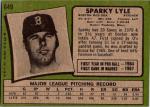 1971 Topps Sparky Lyle Baseball Card #649