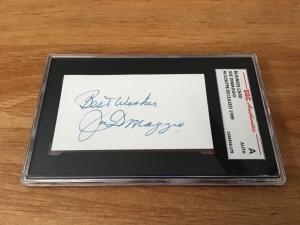 Joe DiMaggio Autographed Business Card - SGC Certified