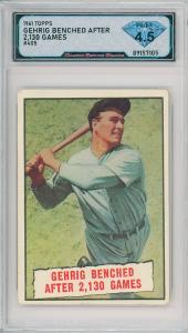 1961 Topps Lou Gehrig Bench #405 Card