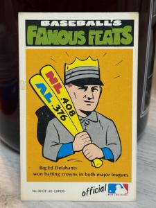 1973 Fleer Ed Delahanty Baseball Cloth Patch #38