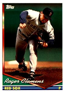 1994 Topps Roger Clemens Boston Red Sox Card