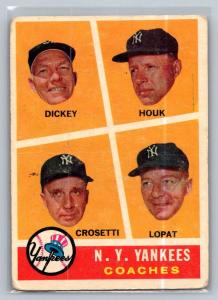 1960 Topps Bill Dickey Frank Crosetti Ralph Houk