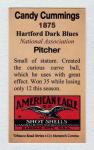 Candy Cummings 1875 Hartford Dark Blues Card #42