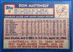 1984 Topps Don Mattingly Rookie Card - Yankees