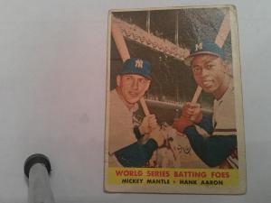 1958 Topps Mickey Mantle & Hank Aaron Card