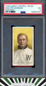 1909 T206 Walter Johnson Portrait PSA 3 Card