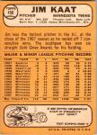 1968 Topps Jim Kaat Sports Card - Twins