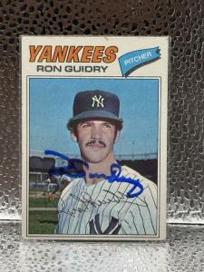 1977 Topps Ron Guidry Signed Baseball Card