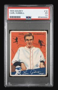 1934 Goudey Carl Hubbell Baseball Card #12