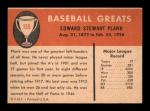 1961 Fleer Eddie Plank #135 Sports Card