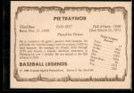 1981 Cramer Baseball Legends Pie Traynor #36