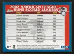 2003 Topps #338 Soriano, Rodriguez, Jeter AL Leaders