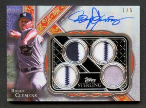 Roger Clemens 2022 Tops Sterling Quad Patch Auto