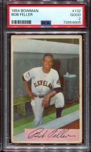 1954 Bowman Bob Feller #132 Indians Card
