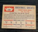 1960 Fleer Lefty Grove Baseball Card