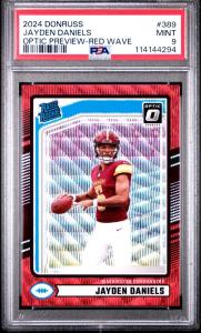 Jayden Daniels Red Wave SSP Rookie Card