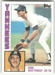 1984 Topps Don Mattingly Yankees Baseball Card